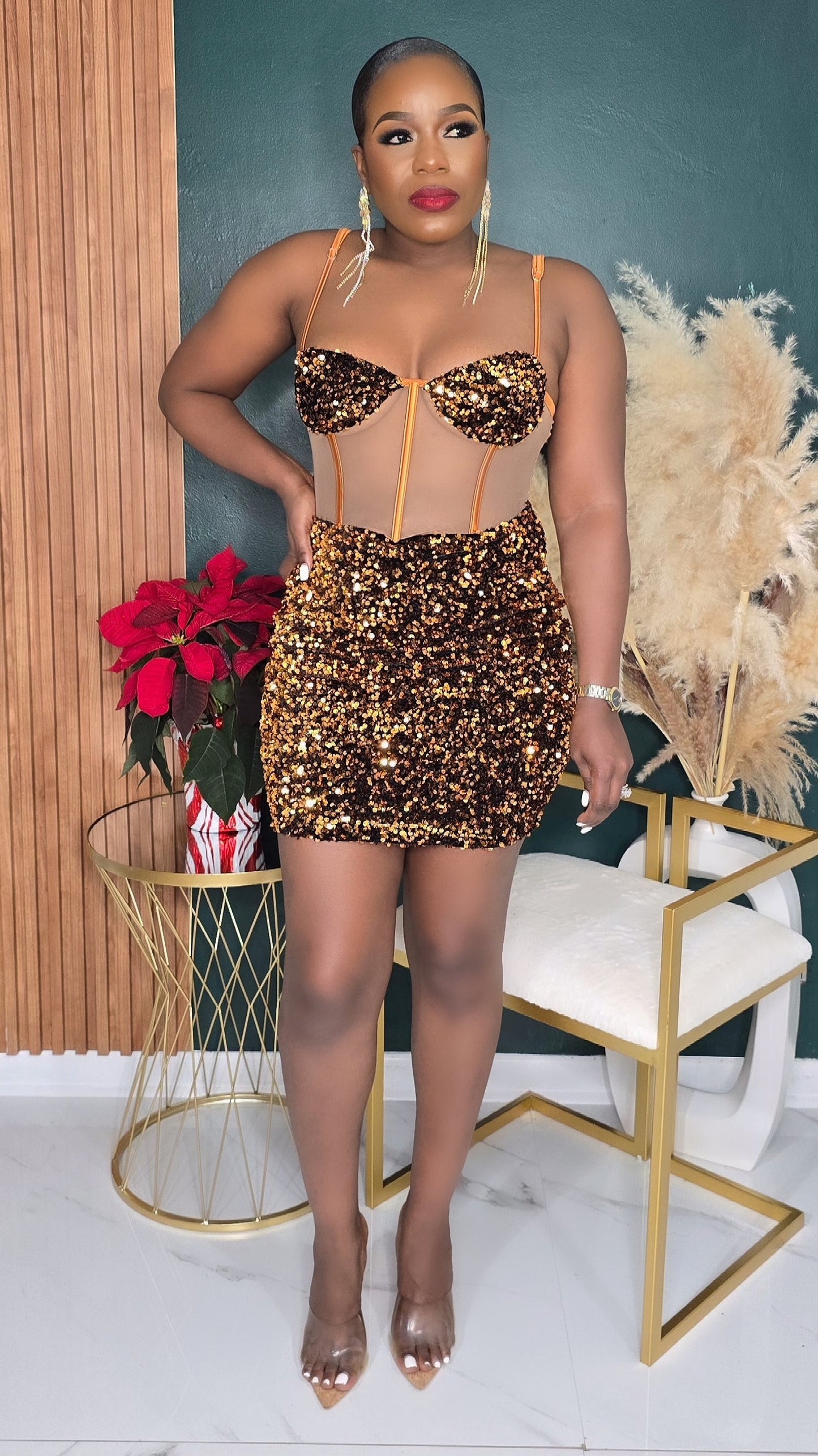 VELVET CHARM MINI DRESS