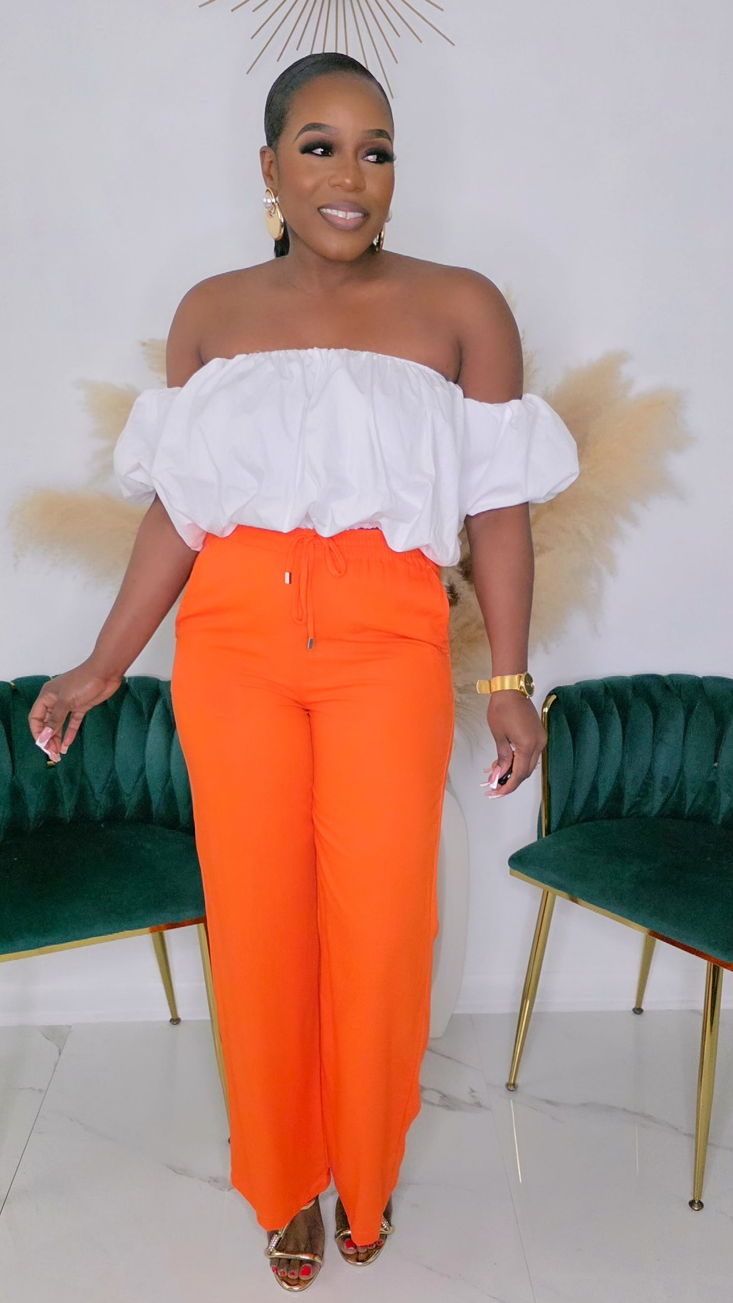 IN DEMAND LINEN PANTS - ORANGE