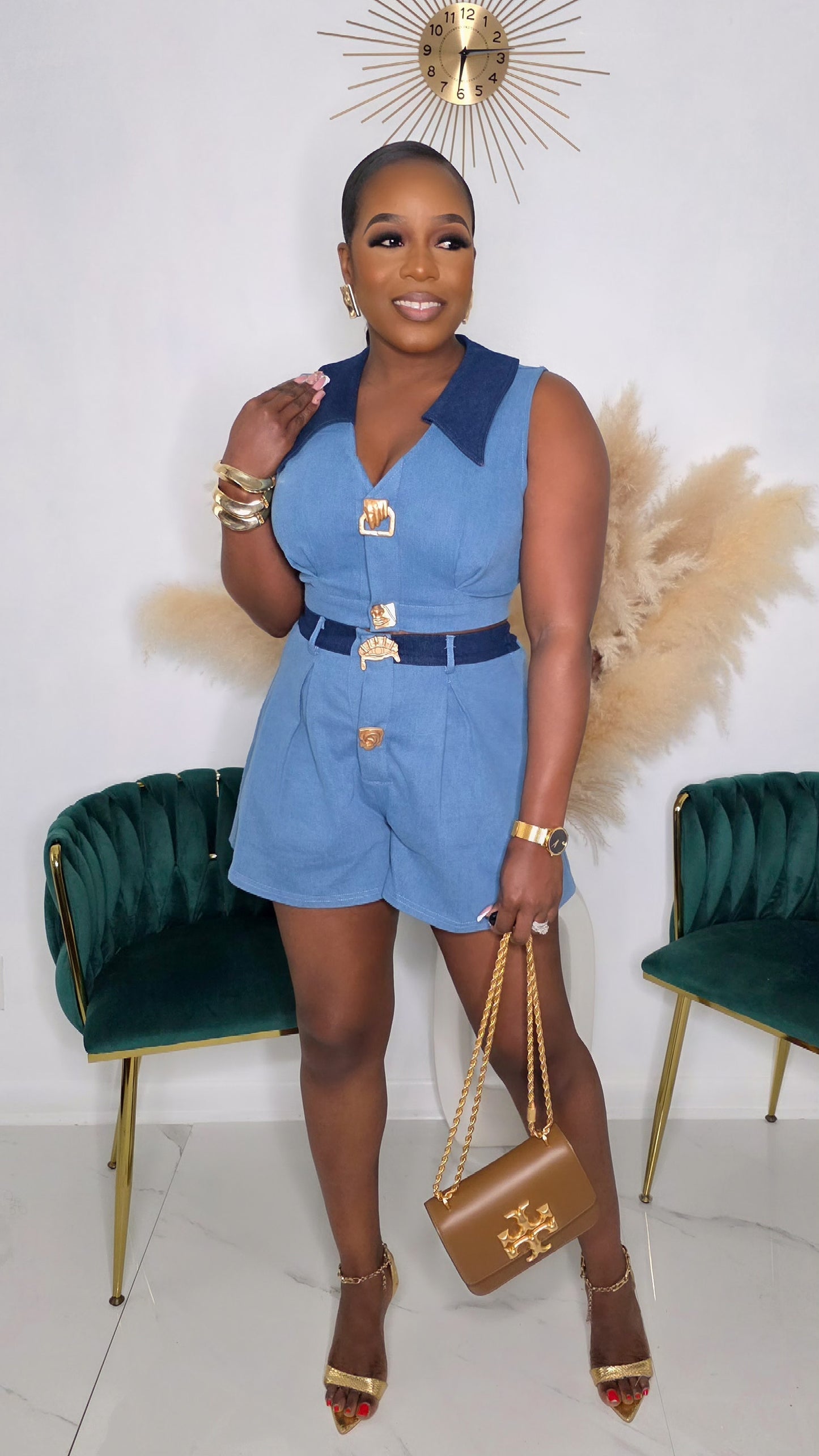 GLOWING GODDESS DENIM SET
