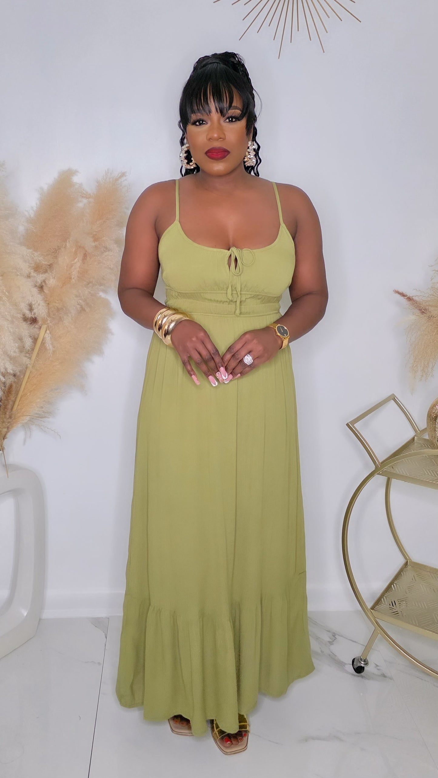 GOING SAILING MAXI DRESS - MOSS