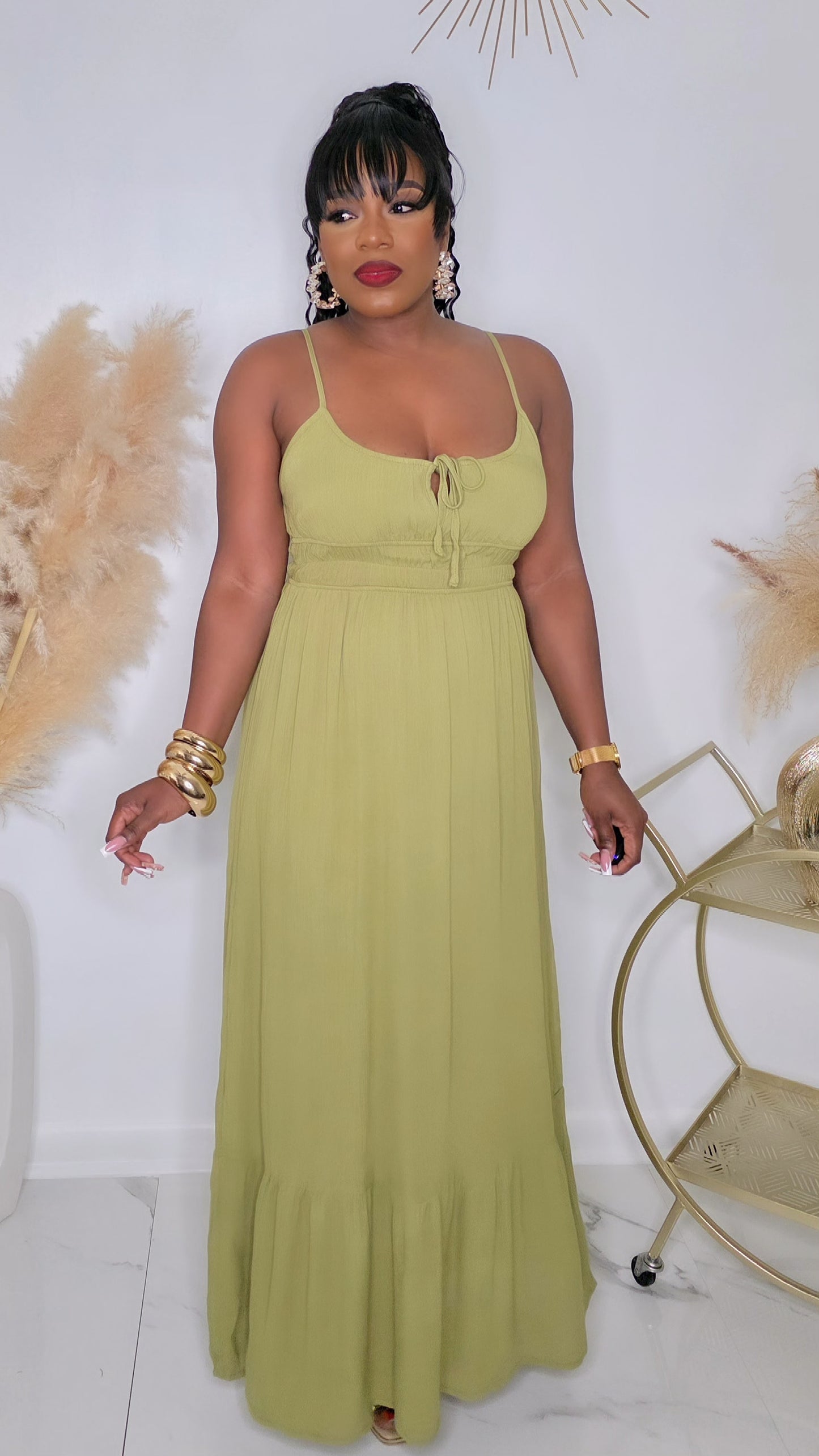 GOING SAILING MAXI DRESS - MOSS
