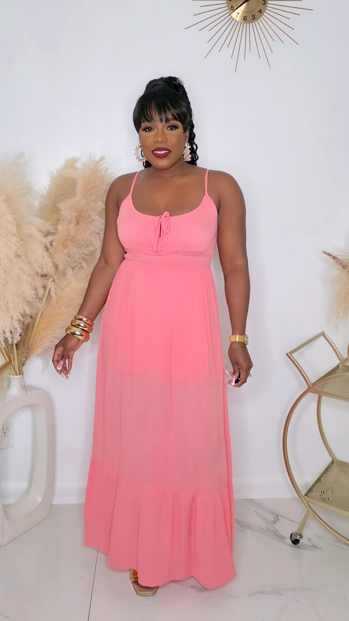 GOING SAILING MAXI DRESS - CORAL