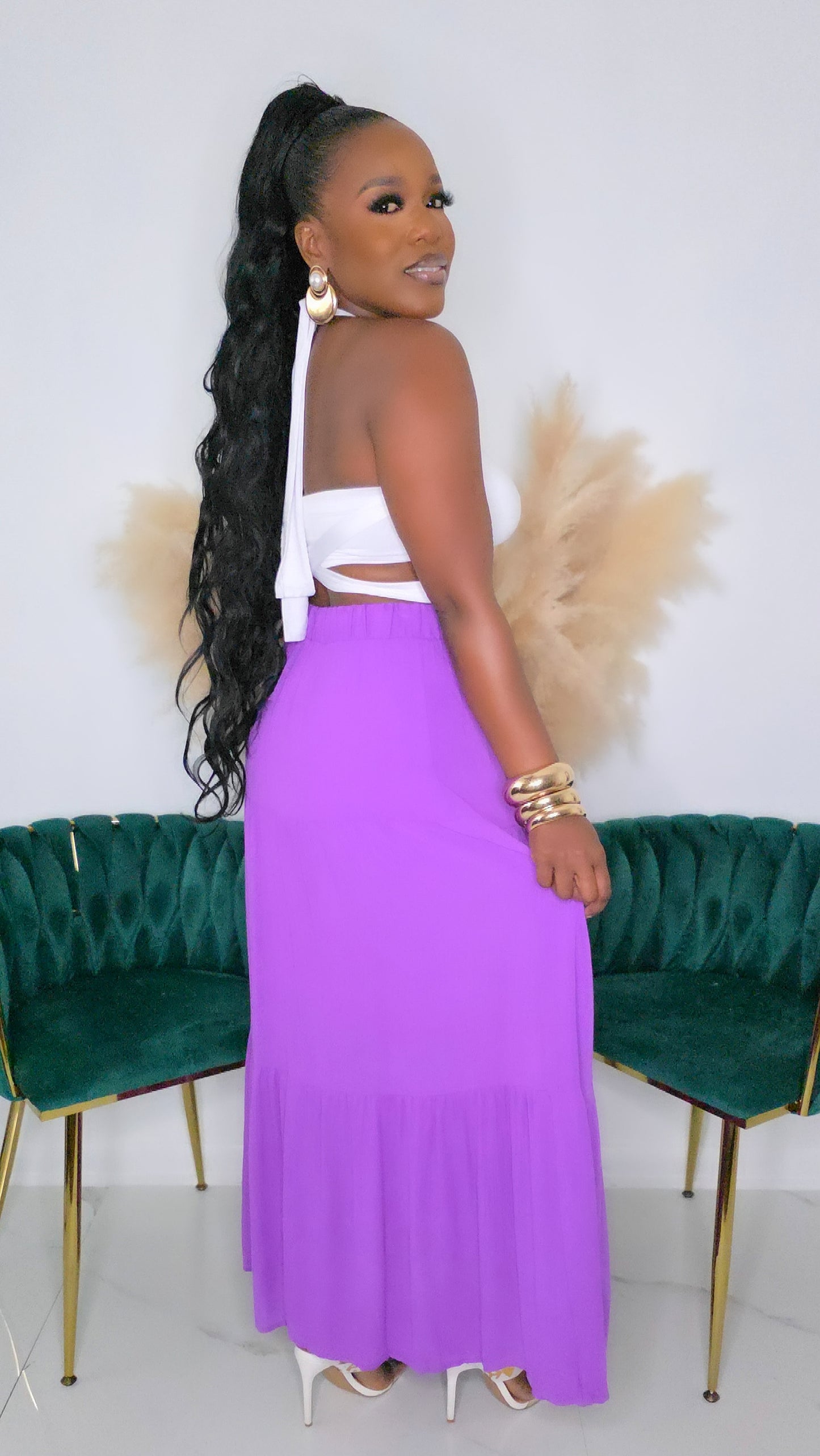 EYE CANDY MAXI SKIRT - PURPLE