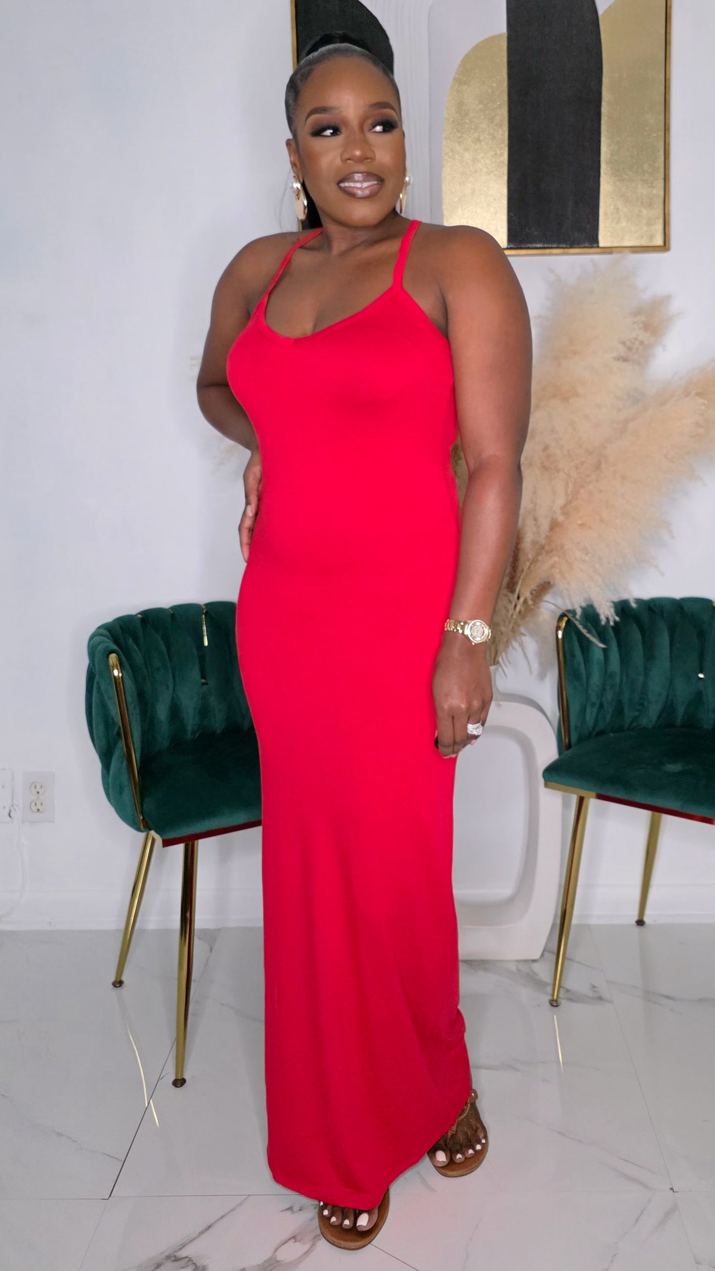 SUMMER STAPLE MAXI DRESS -RED