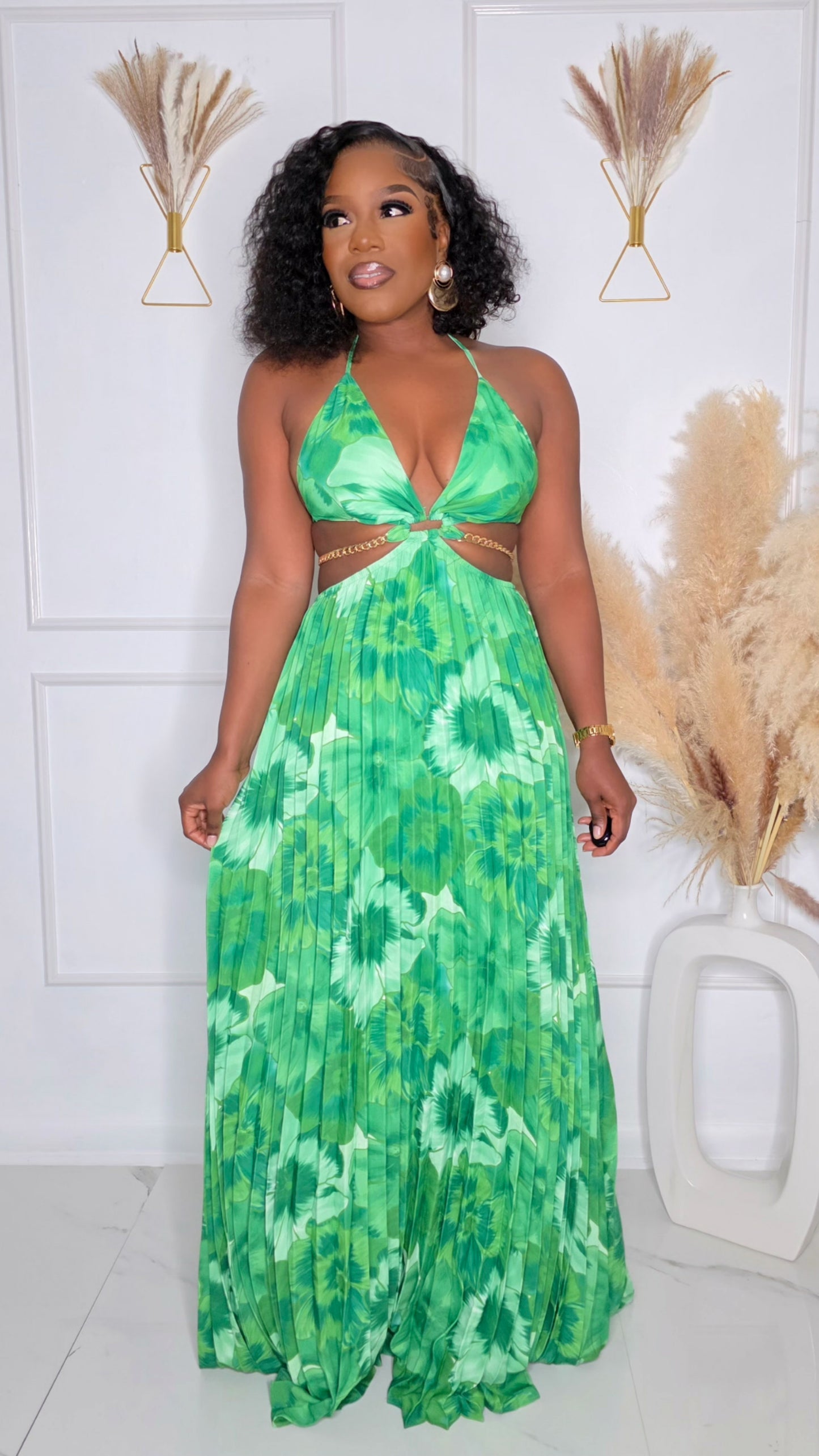 ZAIIA MAXI DRESS - GREEN