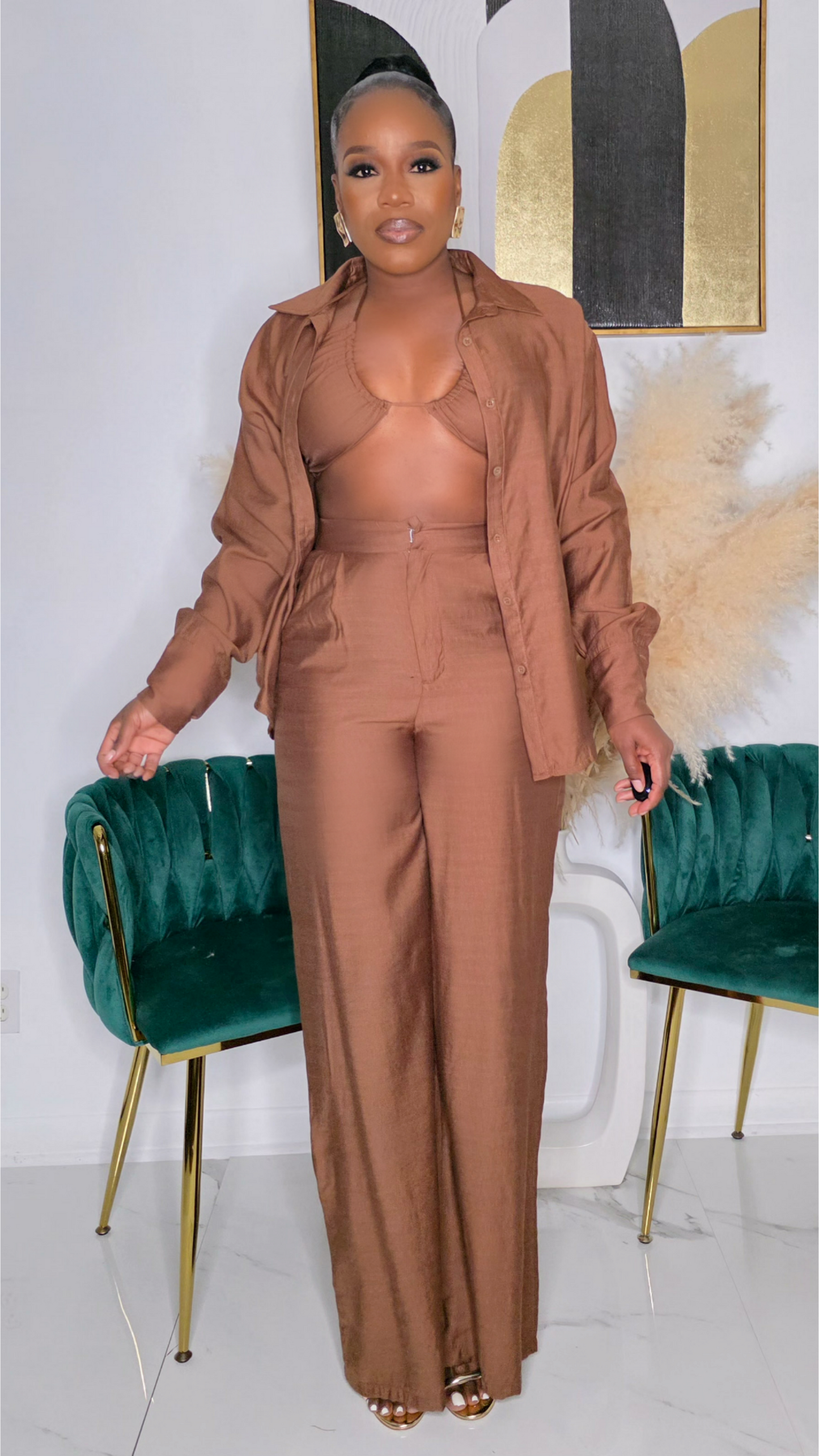 EFFORTLESS SLAY 3 PIECE SET - BROWN