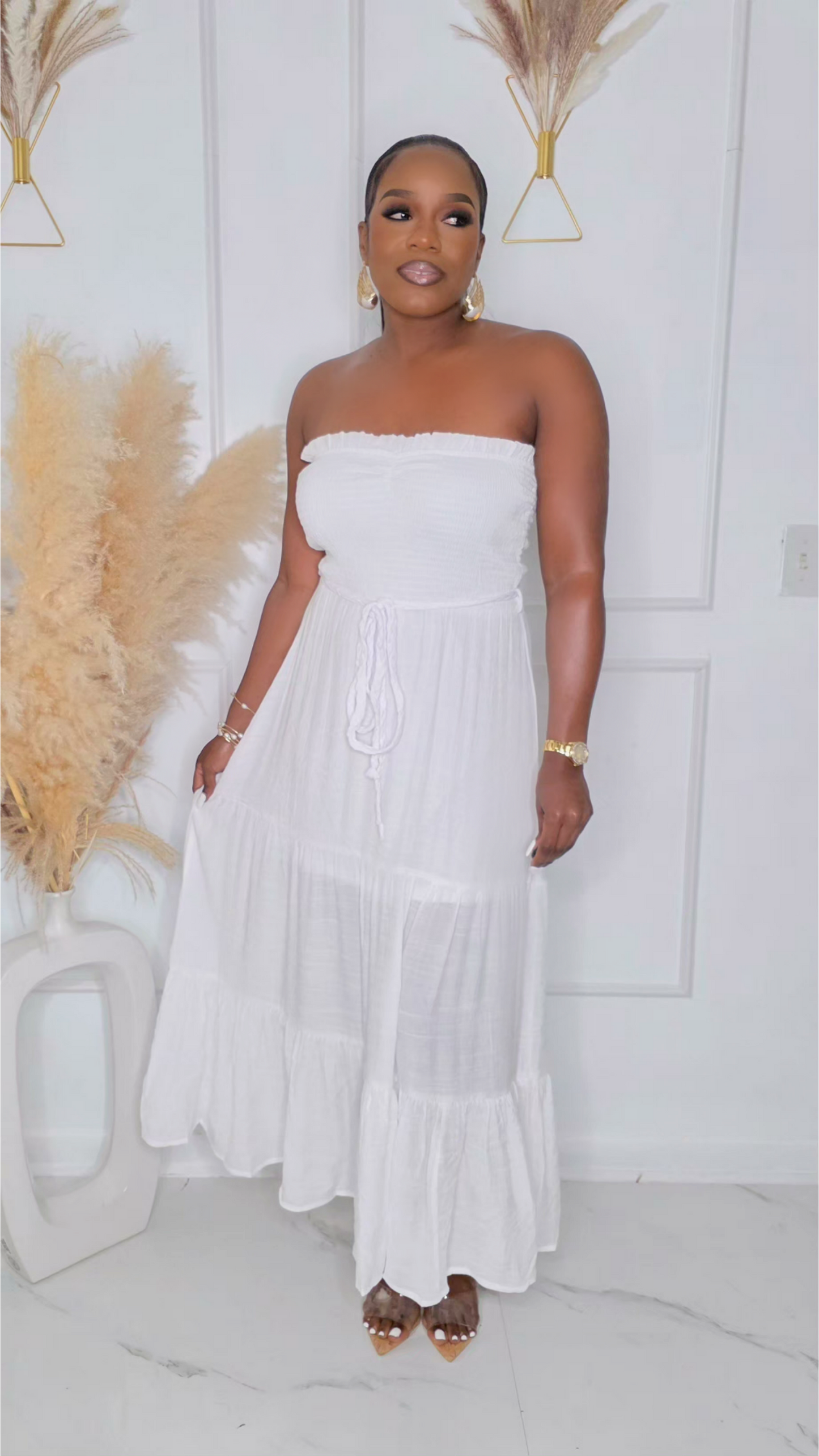 PRE-ORDER - NEXT PLAY MAXI DRESS - WHITE