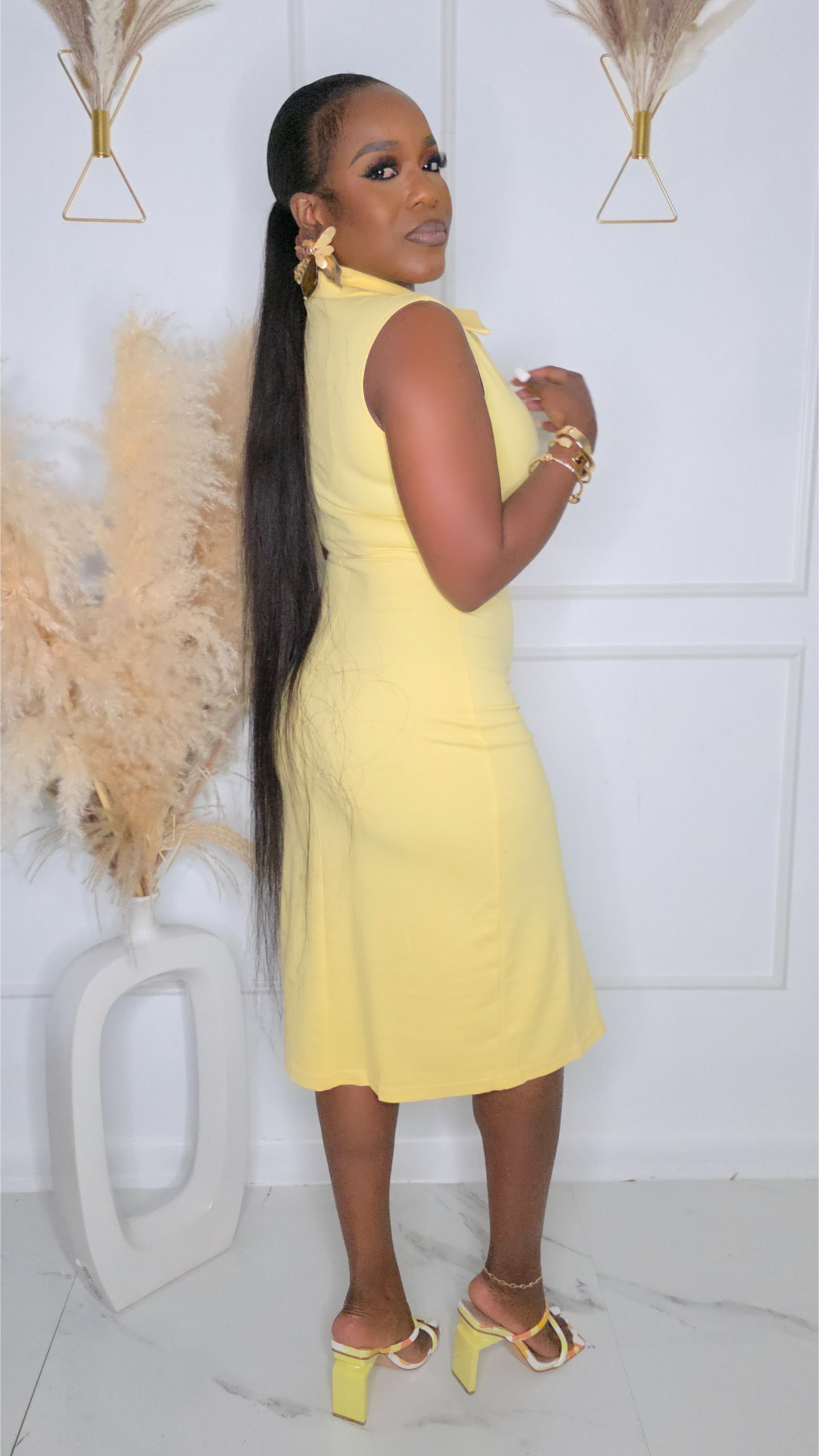 SPECIAL OFFERS MIDI DRESS - YELLOW