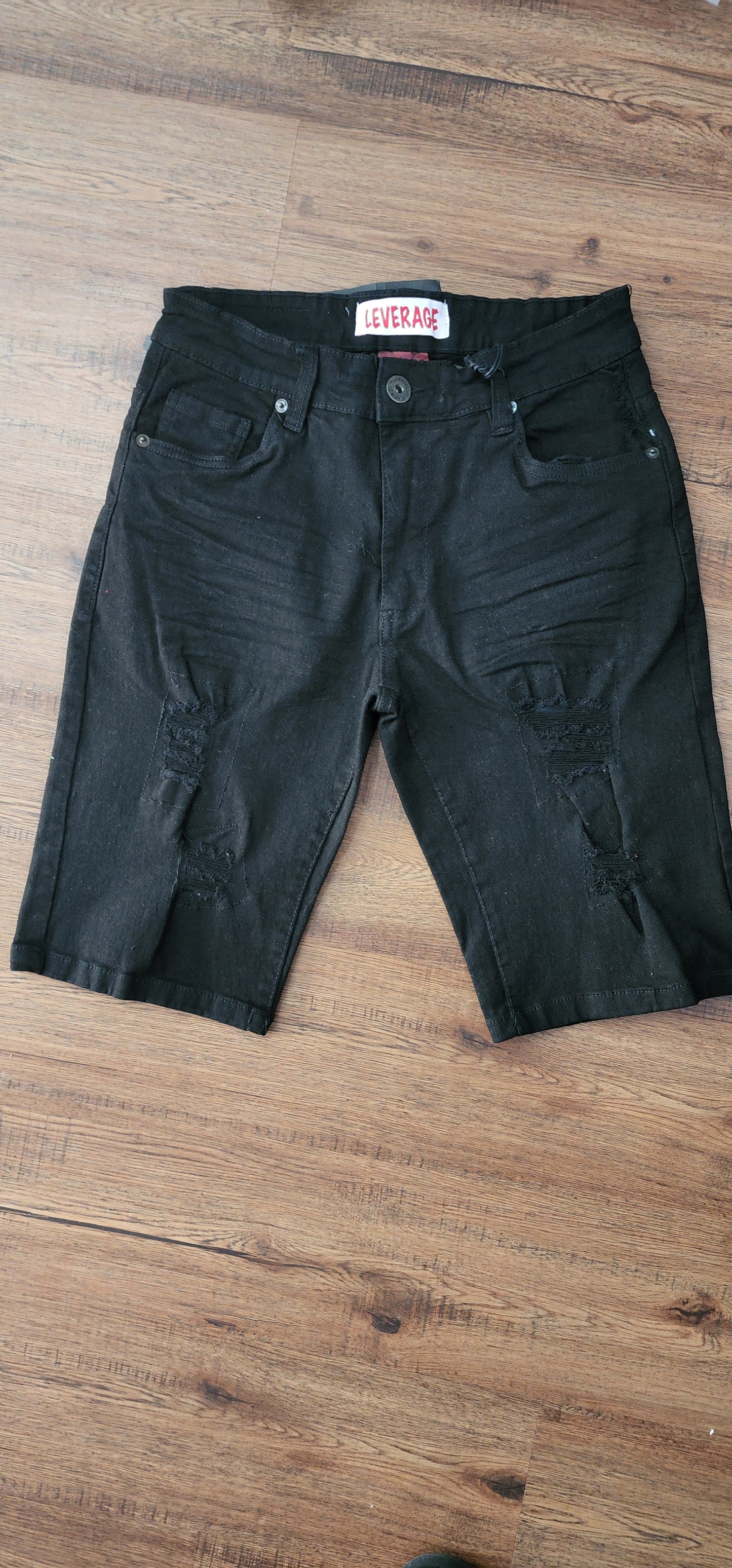 DISTRESSED DENIM SHORTS