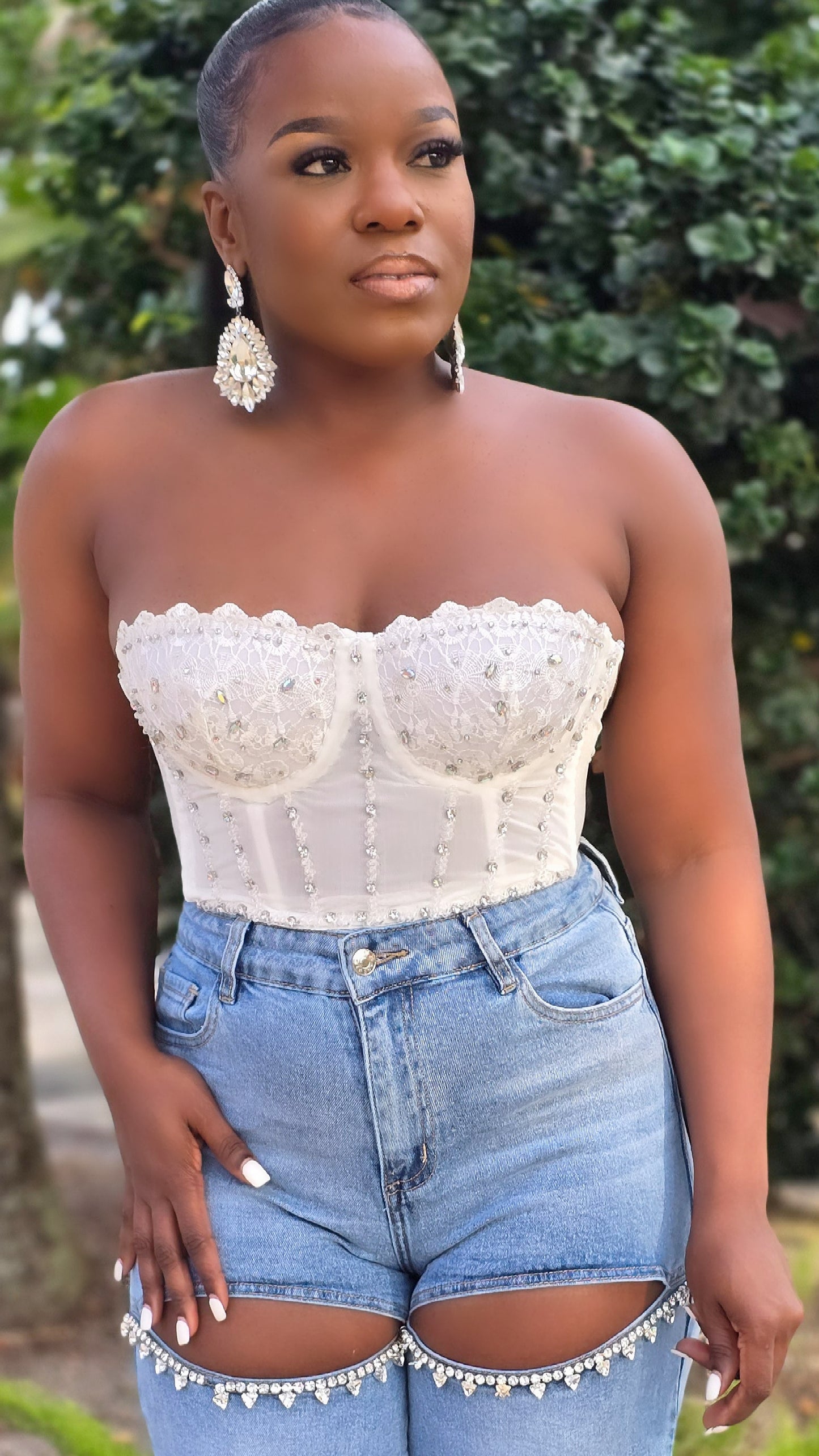 SIPPING ROSE CORSET TOP