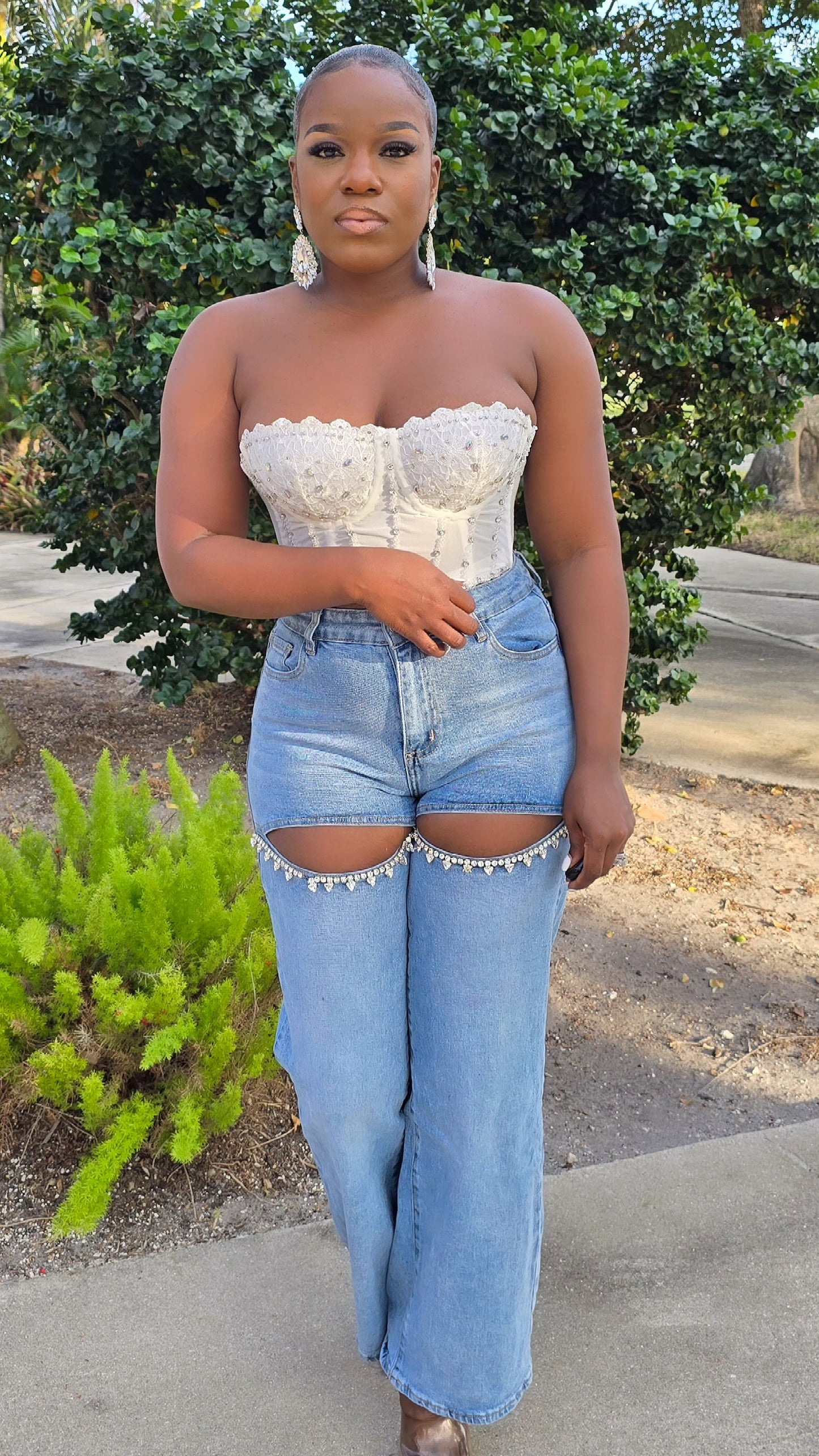 SIPPING ROSE CORSET TOP