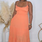 CAN'T BE RUFFLED MIDI DRESS - ORANGE