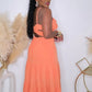 CAN'T BE RUFFLED MIDI DRESS - ORANGE
