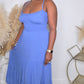 CAN'T BE RUFFLED MIDI DRESS - BLUE