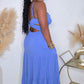 CAN'T BE RUFFLED MIDI DRESS - BLUE