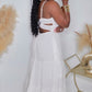 PRE ORDER - CAN'T BE RUFFLED MIDI DRESS - WHITE