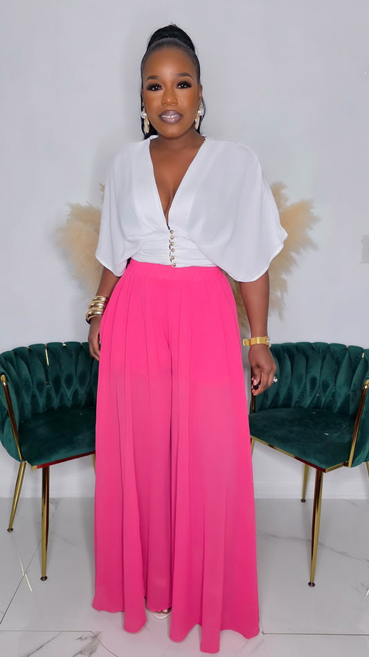 BREATHING ROOM PALAZZO PANTS - FUCHSIA