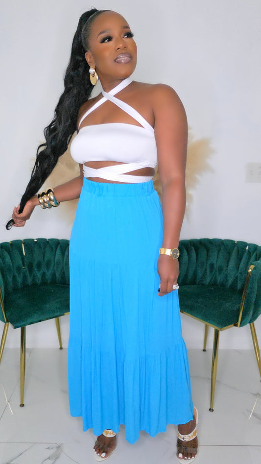 EYE CANDY MAXI SKIRT - BLUE
