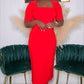 FOR FUTURE REFERENCE MIDI DRESS - RED