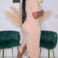 FOR FUTURE REFERENCE MIDI DRESS - TAUPE