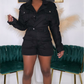 MATERIAL GIRL DENIM ROMPER -BLACK