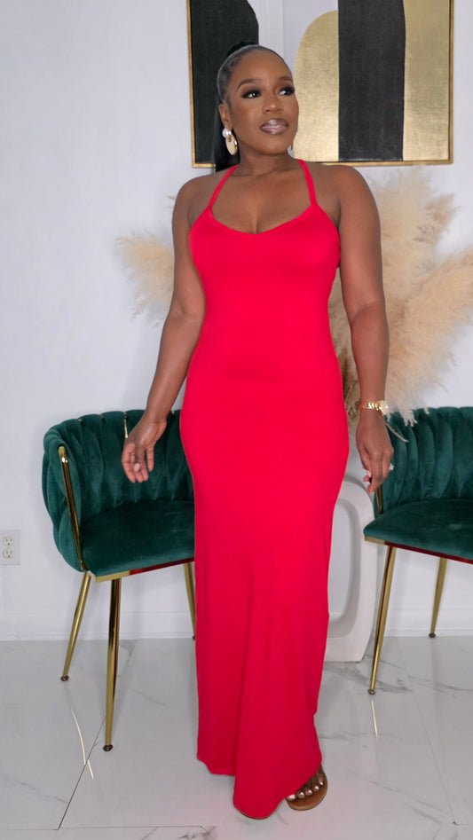 SUMMER STAPLE MAXI DRESS -RED