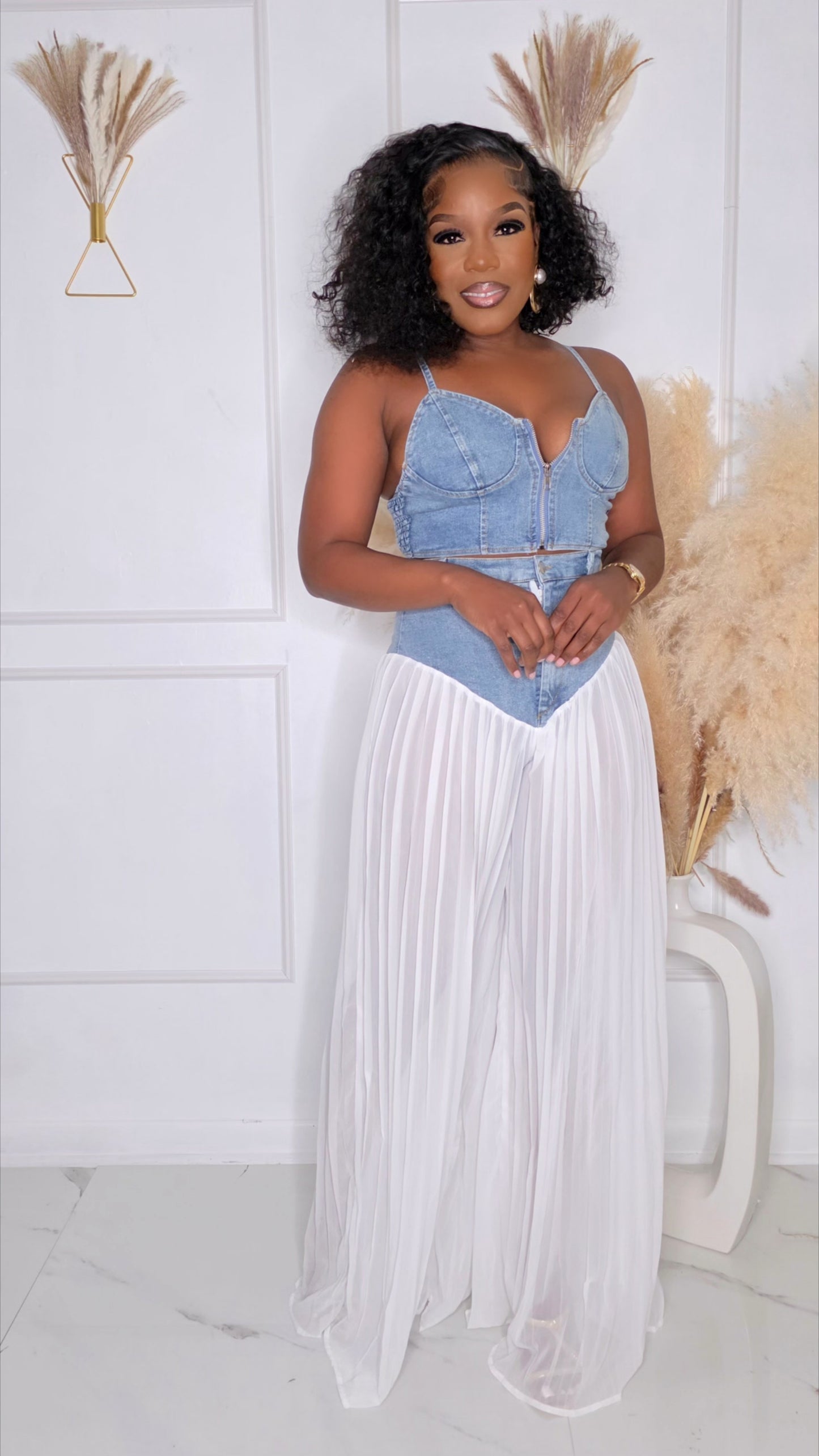 RIGHT HERE, RIGHT NOW DENIM SET