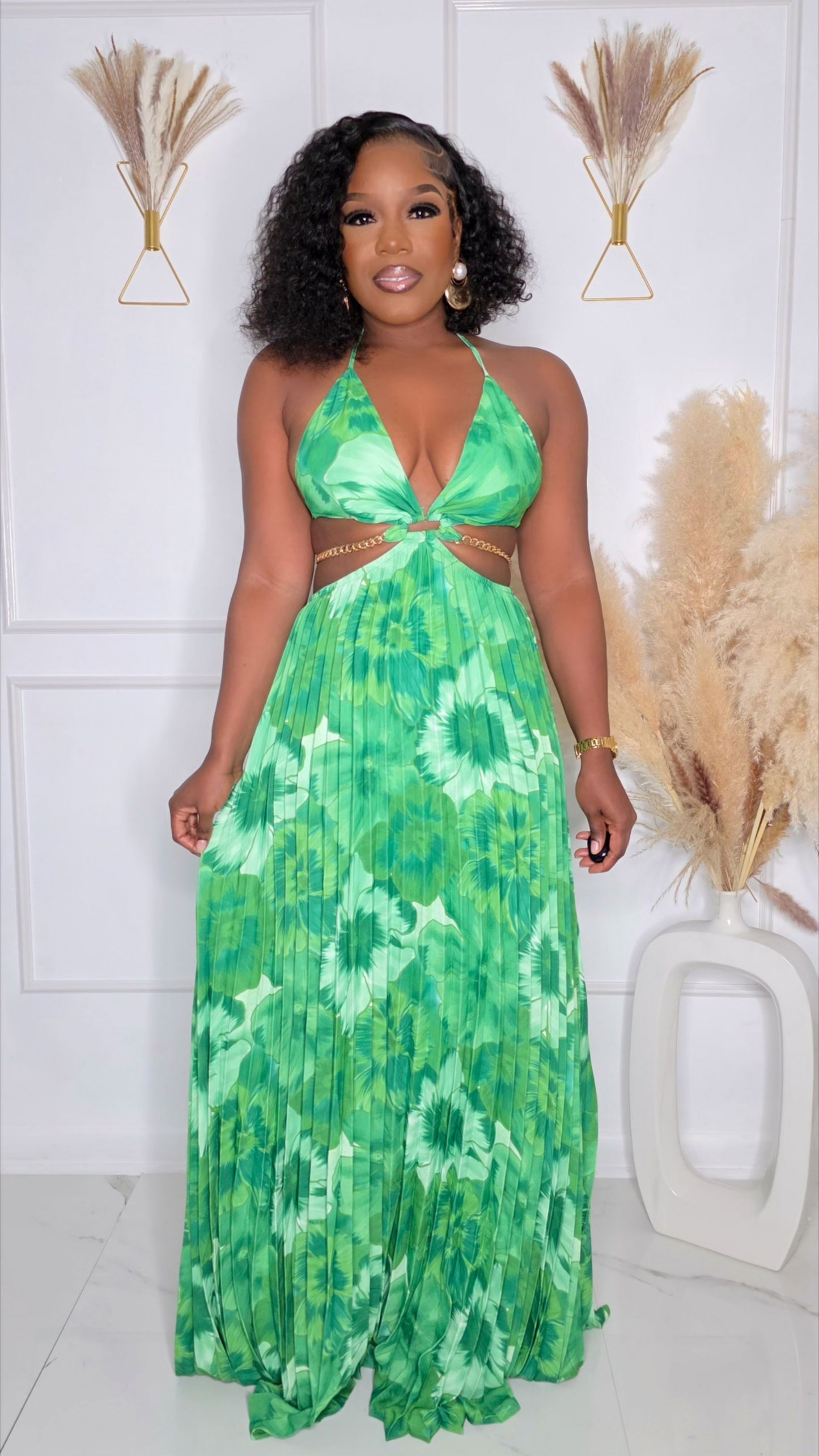 ZAIIA MAXI DRESS - GREEN