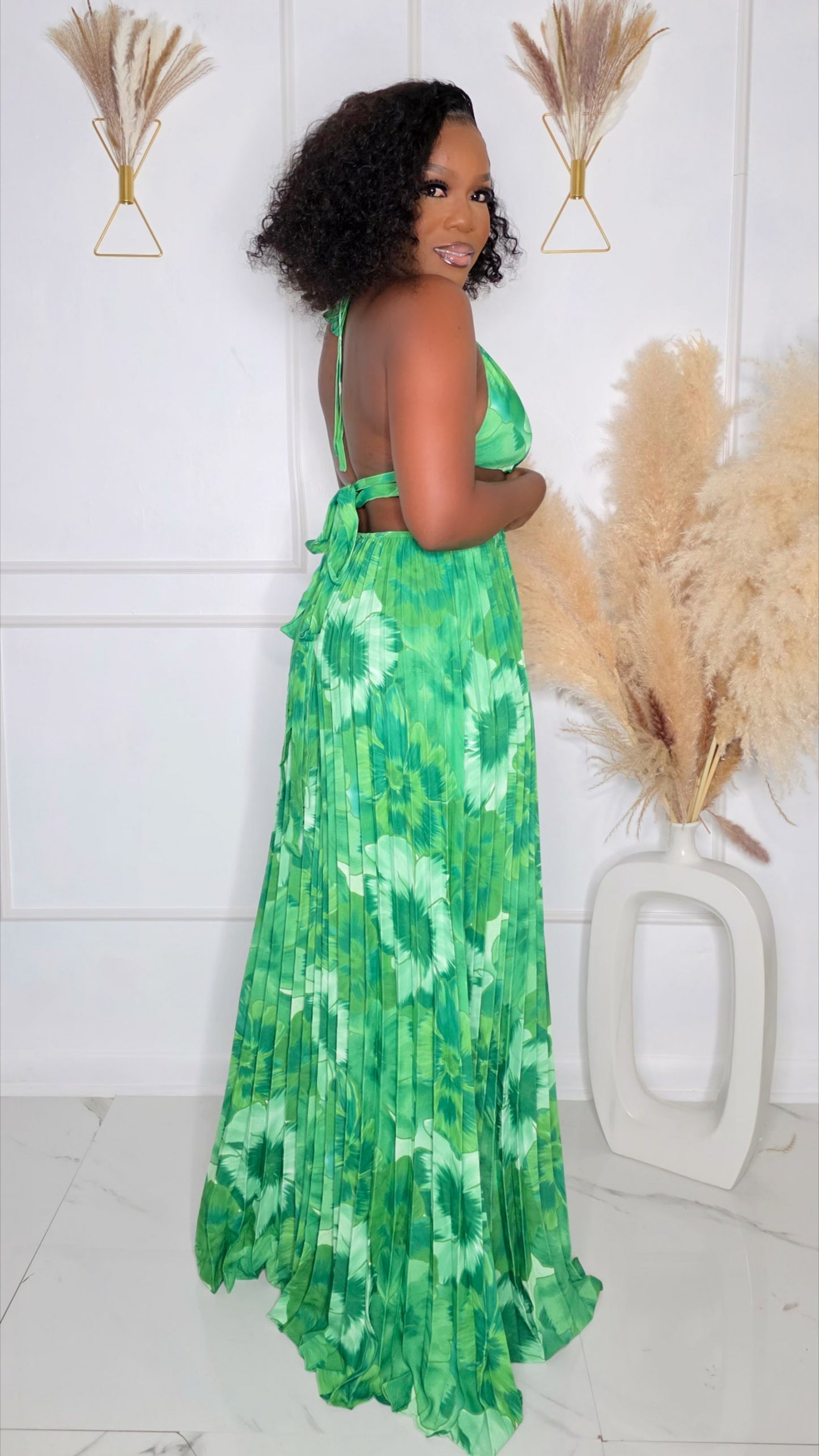 ZAIIA MAXI DRESS - GREEN