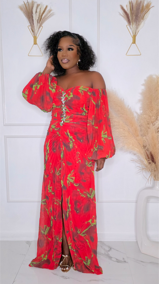 CRIMSON DOLL MAXI DRESS