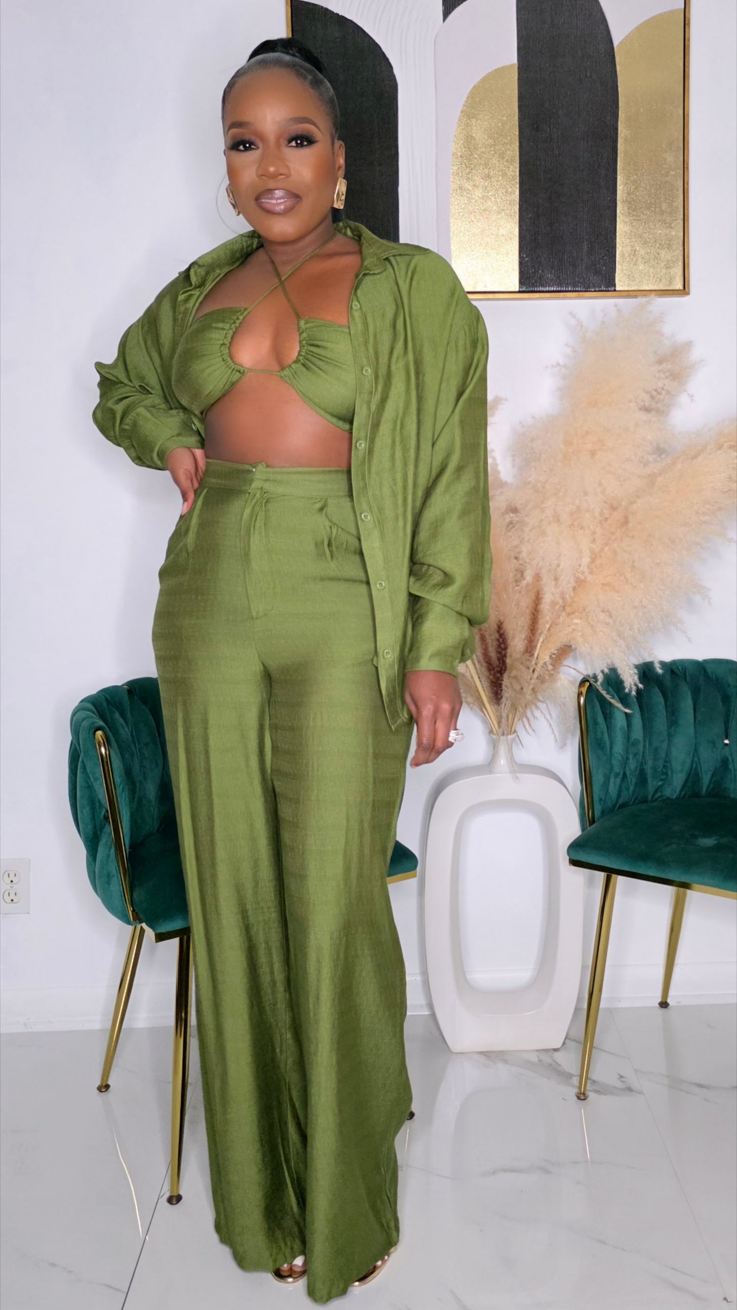 EFFORTLESS SLAY 3 PIECE SET - OLIVE