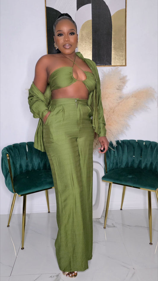 EFFORTLESS SLAY 3 PIECE SET - OLIVE
