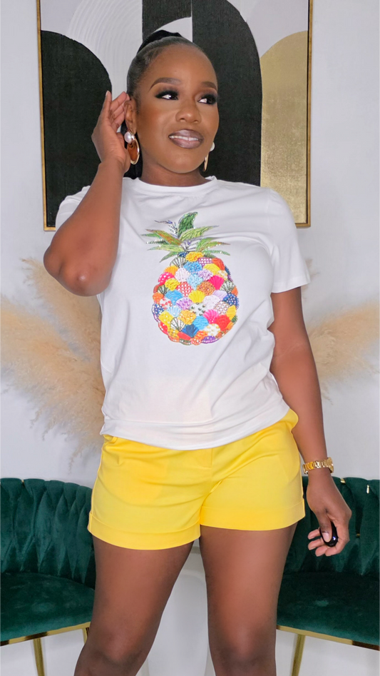 PINAPPLE LOVE T SHIRT-WHITE