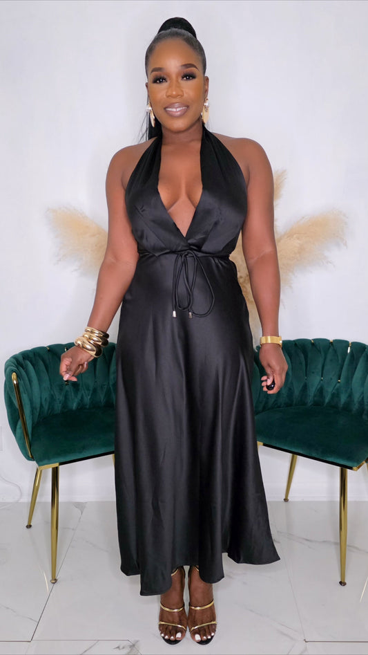 INSIDE SCOOP MAXI DRESS-BLACK