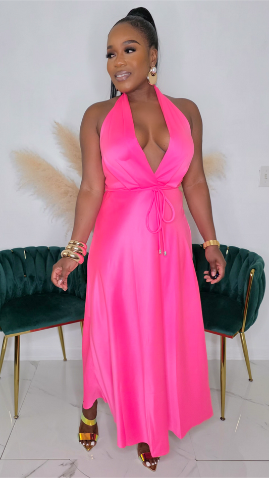 INSIDE SCOOP MAXI DRESS-FUCHSIA