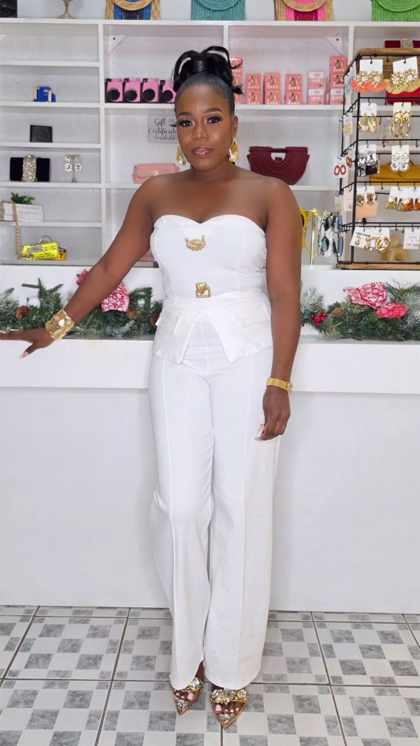 NEW FLAME 2 PIECE SET - WHITE