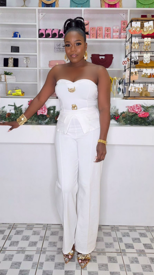 NEW FLAME 2 PIECE SET - WHITE