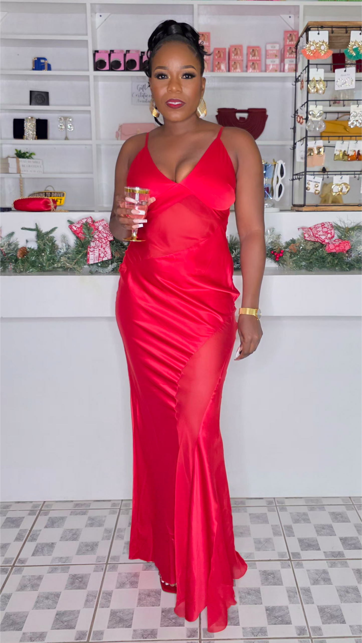 THINK TWICE MAXI DRESS - RED