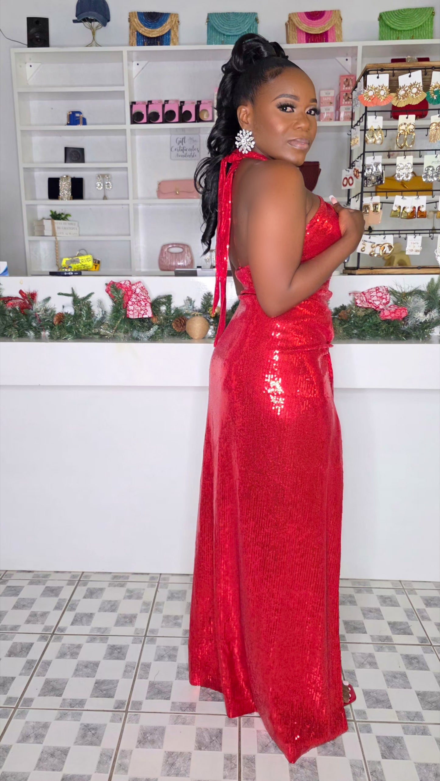 RED LIPSTICK MAXI DRESS