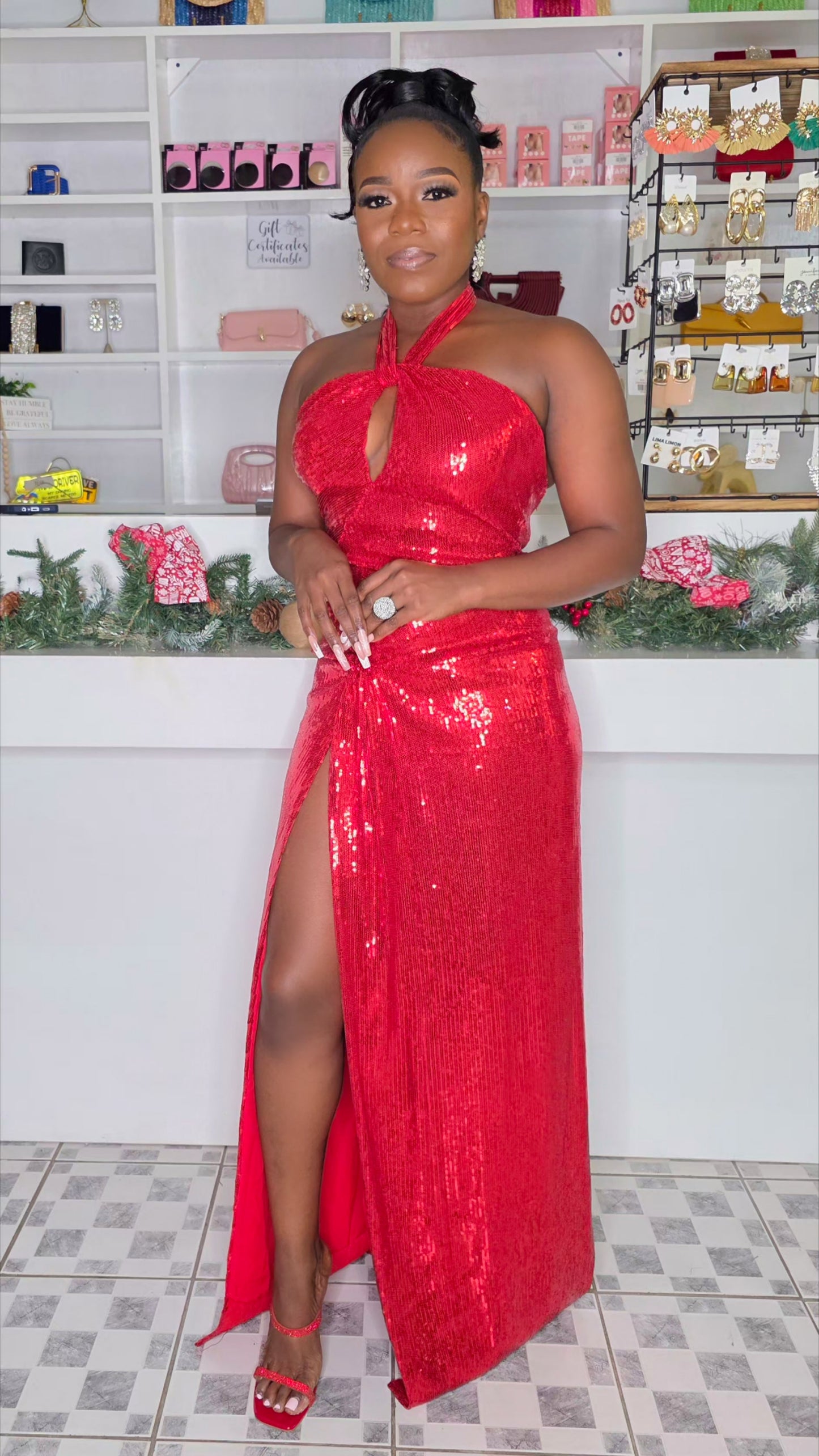 RED LIPSTICK MAXI DRESS