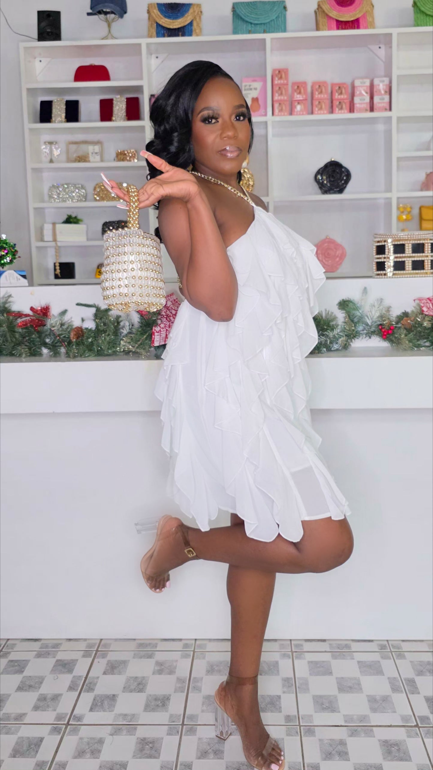 GAME CHANGER MINI DRESS - WHITE