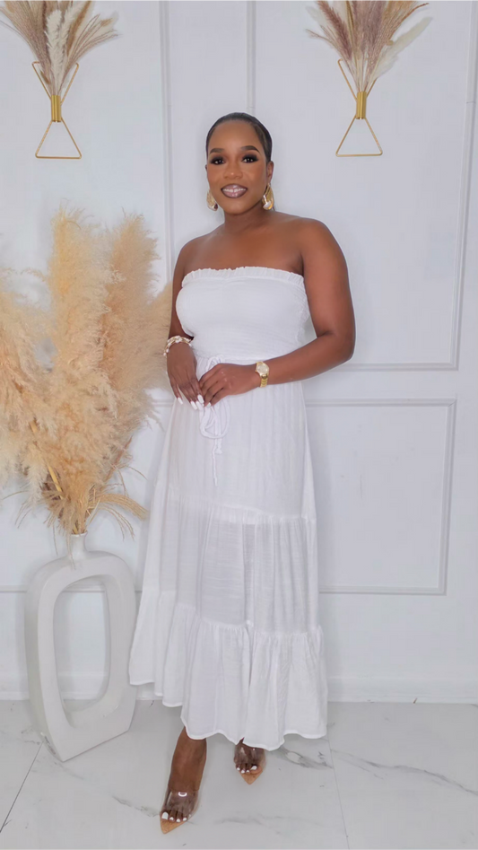 PRE-ORDER - NEXT PLAY MAXI DRESS - WHITE