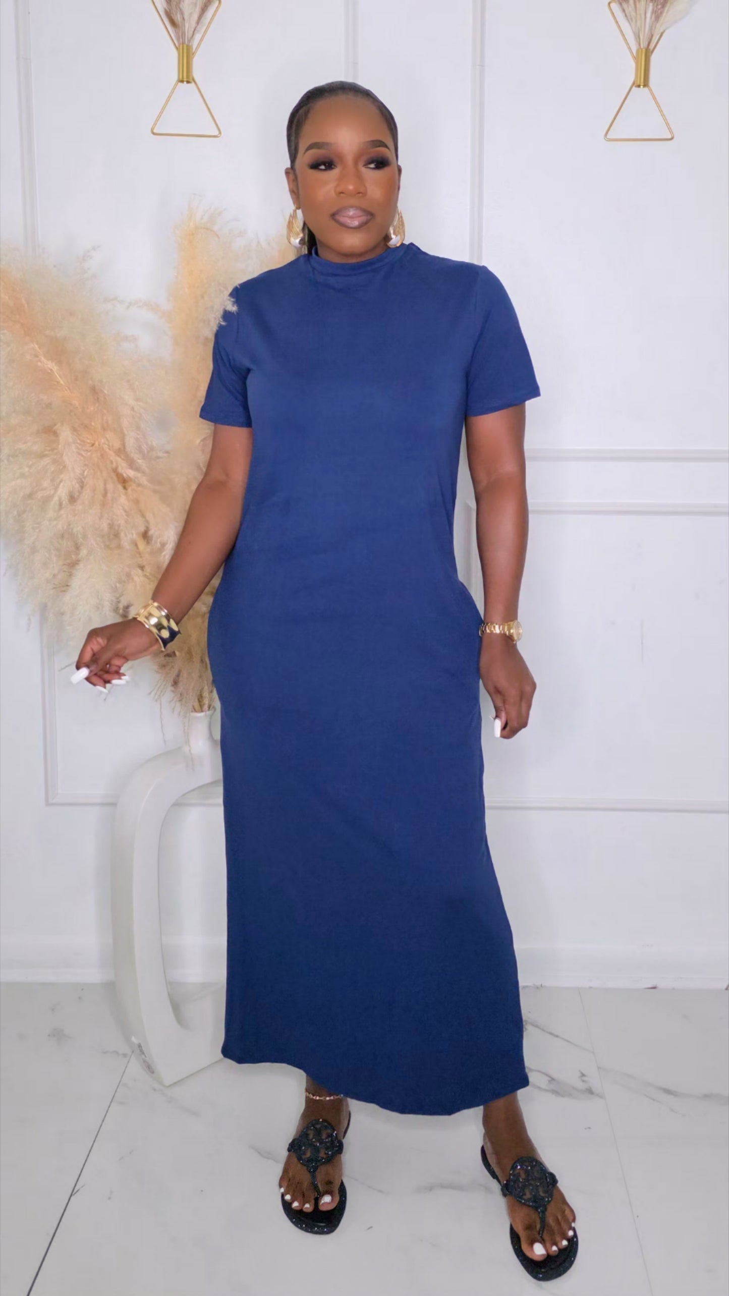 PRE-ORDER - ON SITE T-SHIRT DRESS - NAVY