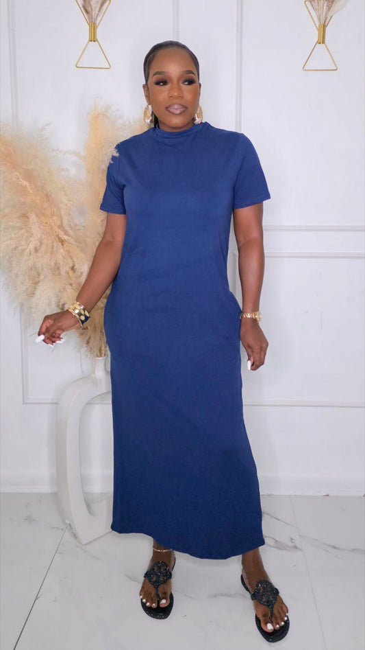 PRE-ORDER - ON SITE T-SHIRT DRESS - NAVY