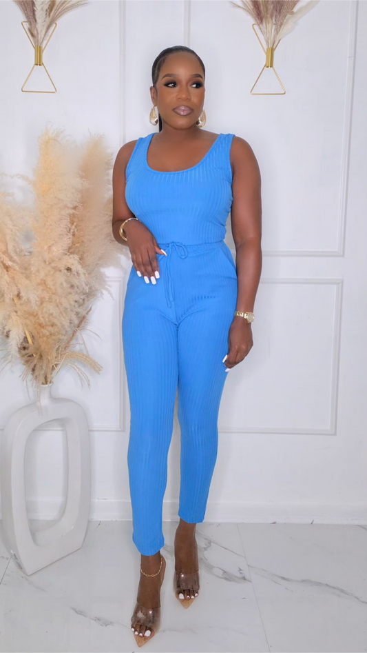 PREO- ORDER - ON THE GRIND JUMPSUIT - BLUE