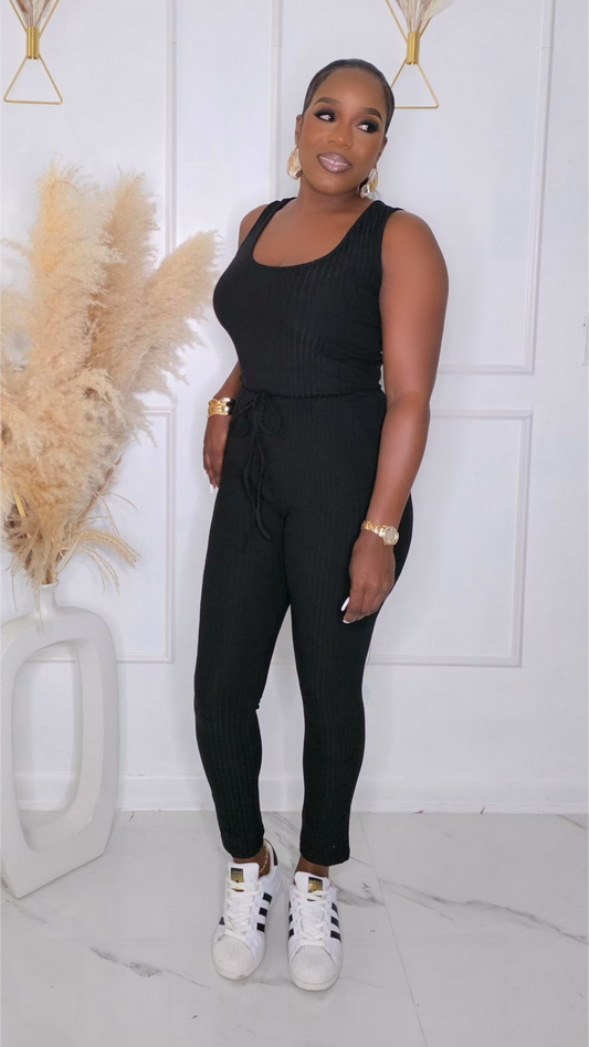 PRE-ORDER - ON THE GRIND JUMPSUIT - BLACK