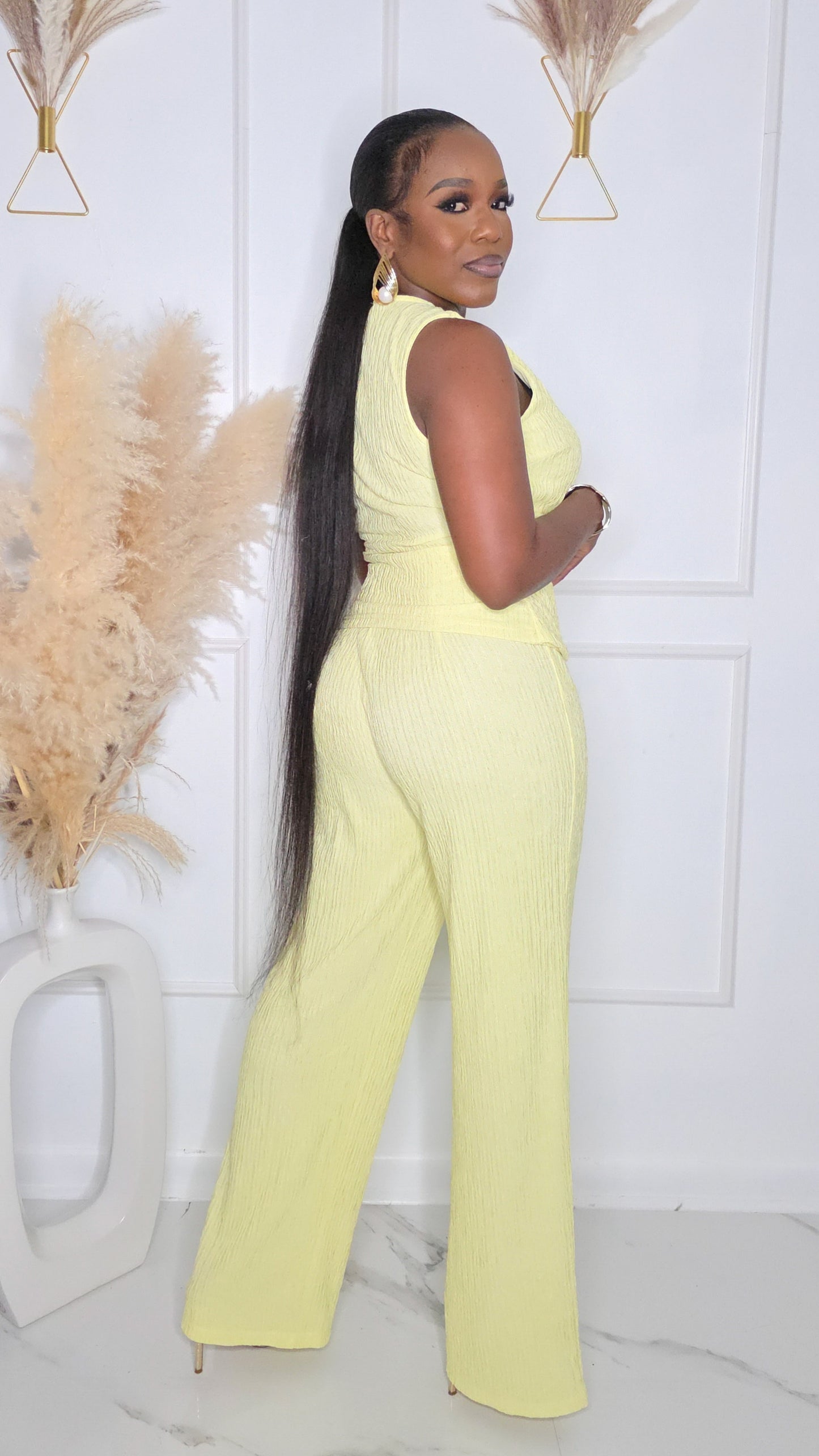 DAILY COUTURE LOUNGE SET - YELLOW