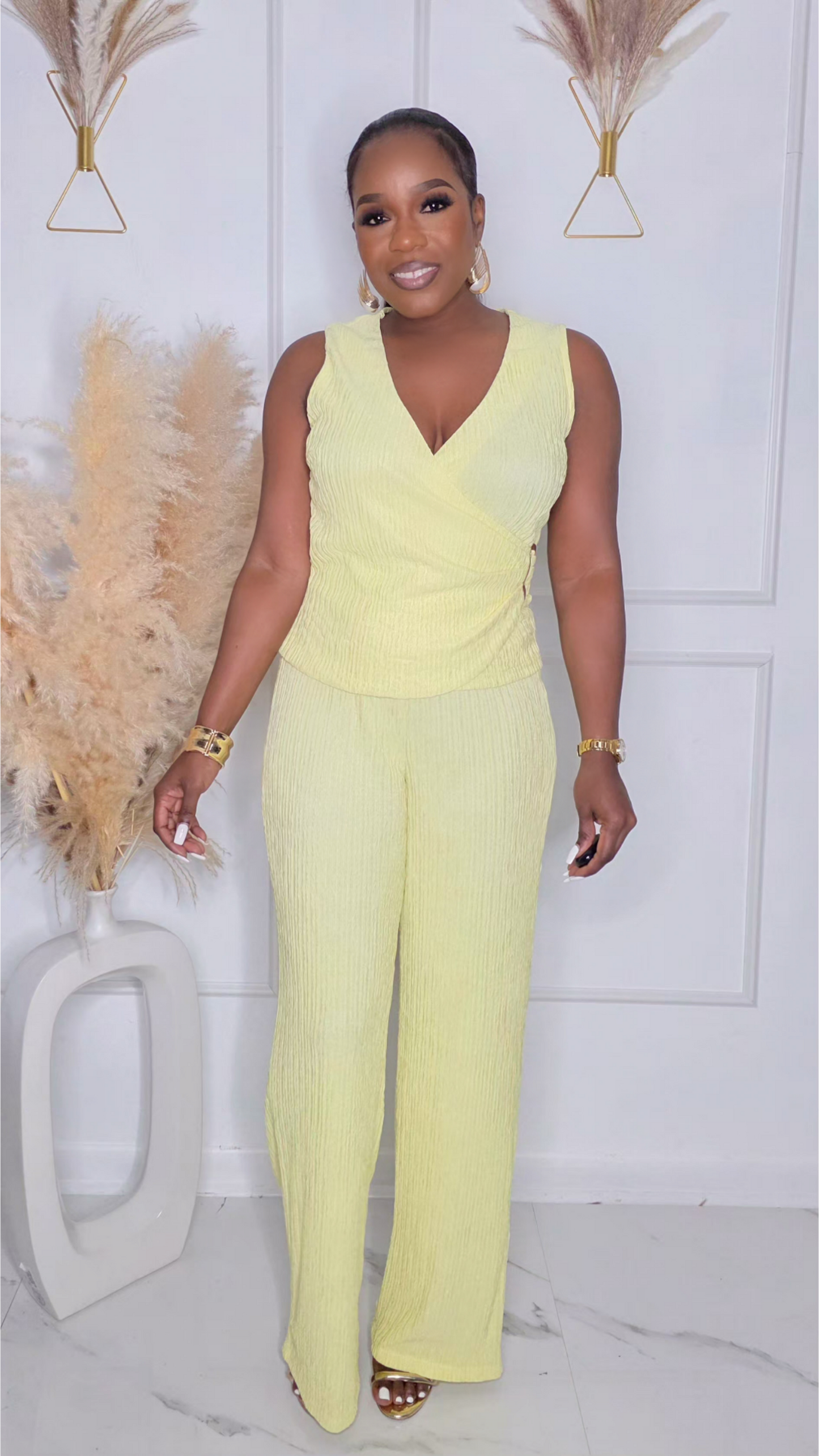 DAILY COUTURE LOUNGE SET - YELLOW