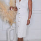 SPECIAL OFFERS MIDI DRESS -WHITE