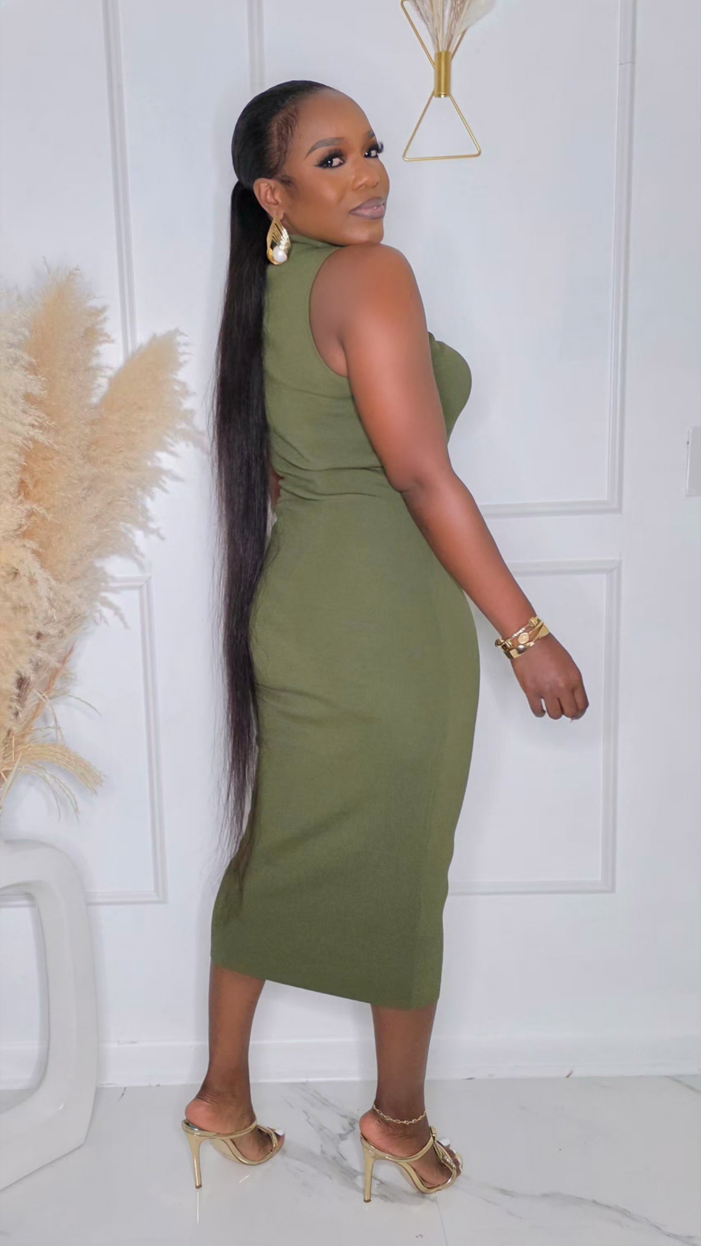 STYLE GAMBLE MIDI DRESS